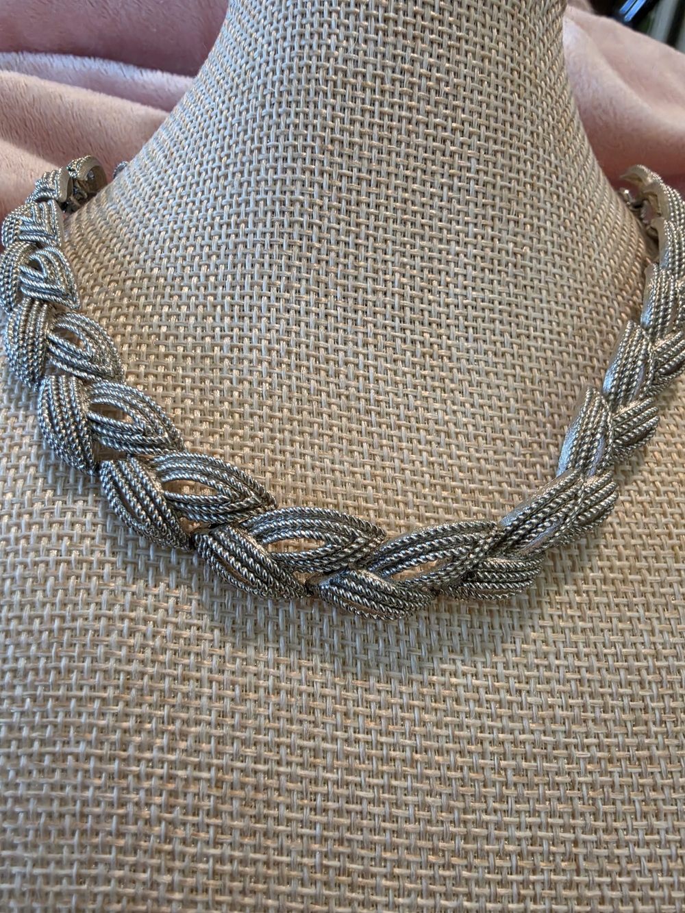Silver Braided Statement Necklace - Vintage Trifari